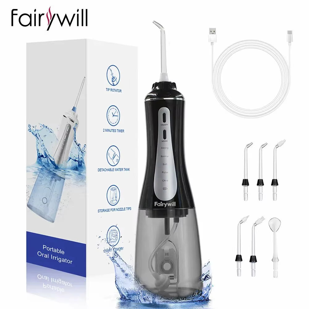 Oral Irrigator  Water Flosser 5 Modes Portable Dental Water Jet 350ML Water Tank Teeth Cleaner USB Charge Waterproof